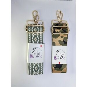 Green 2" Wide Pair Adjustable Replacement Purse Crossbody Strap w/Gold Hardware